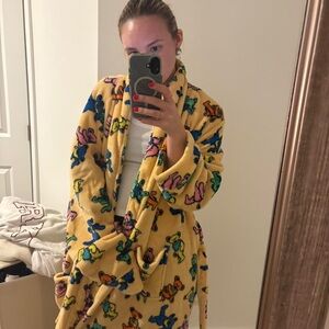 Grateful Dead Yellow and Multicolor Bear Blanket